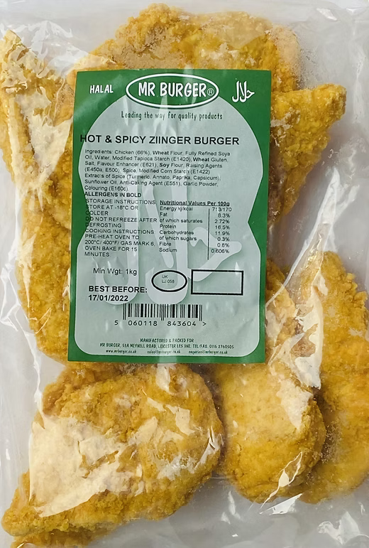 Mr Burger Zinger Burgers